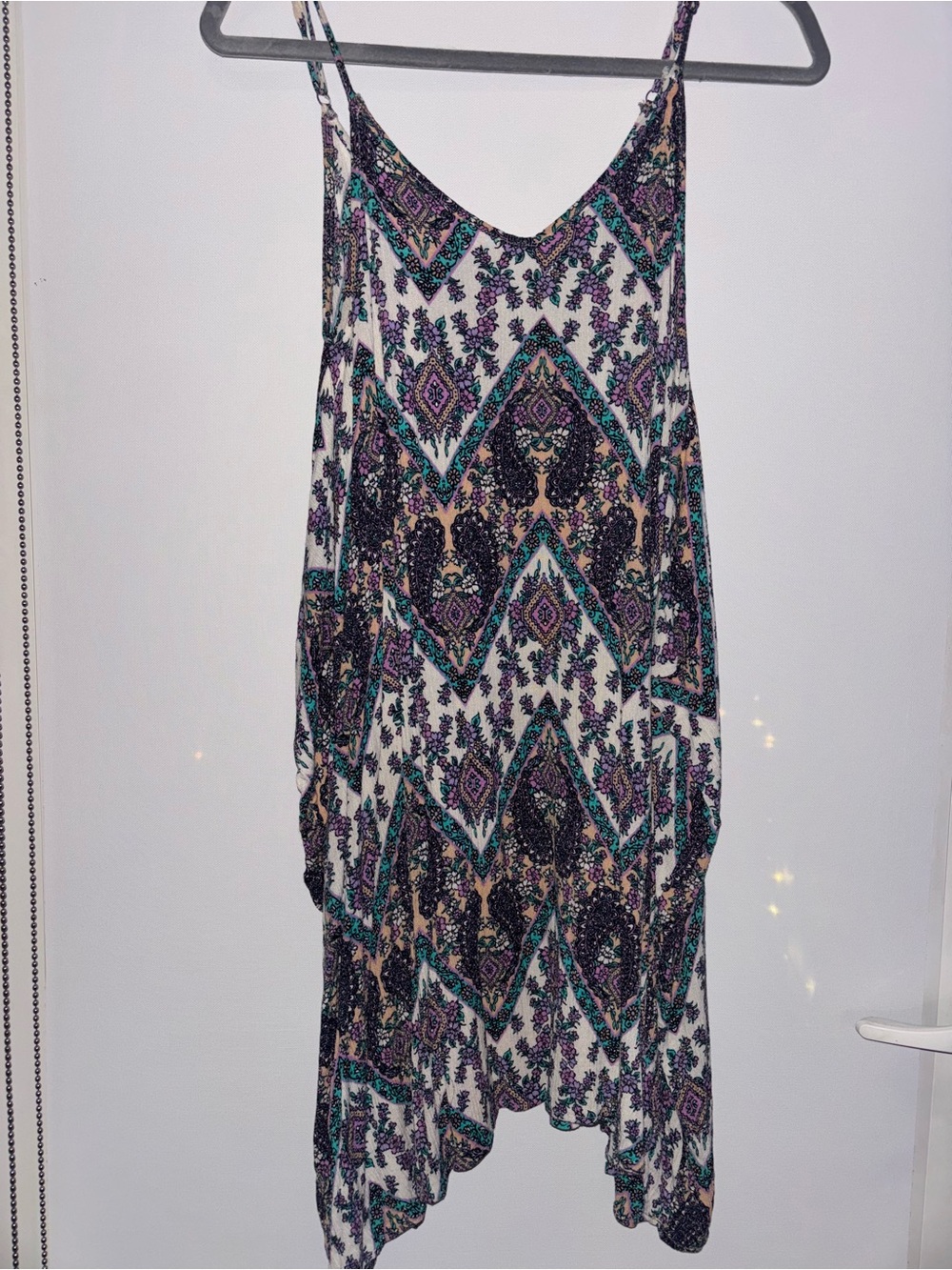 Romeo & Juliet Couture Summer Beach  Dress -Boho Teal, Purple & Black Print